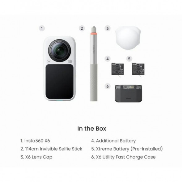 Экшн-камера Insta360 X6 Essentials Bundle, White в Стерлитамаке